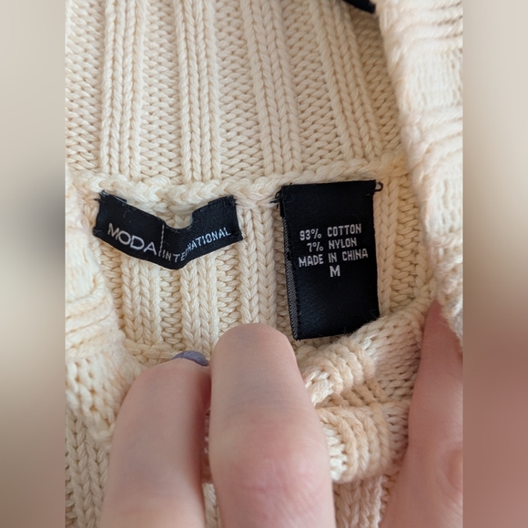 Moda Cream Ribbed Knit Midi Dress - Picture 2 of 3